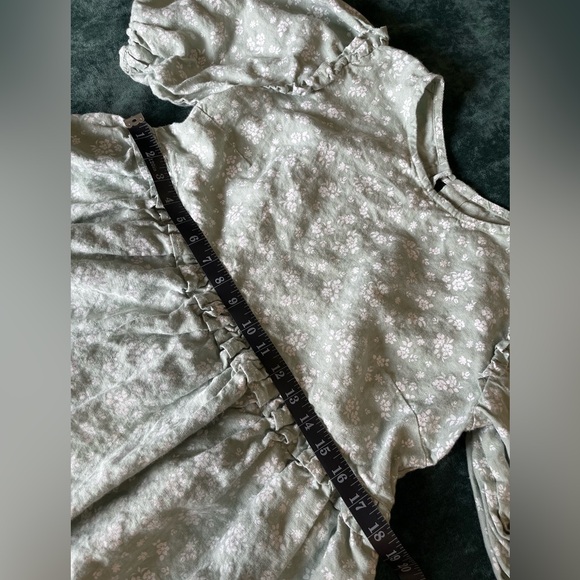 Lalibela Not Perfect Linen Floral Dress Light Green Medium - Picture 11 of 13